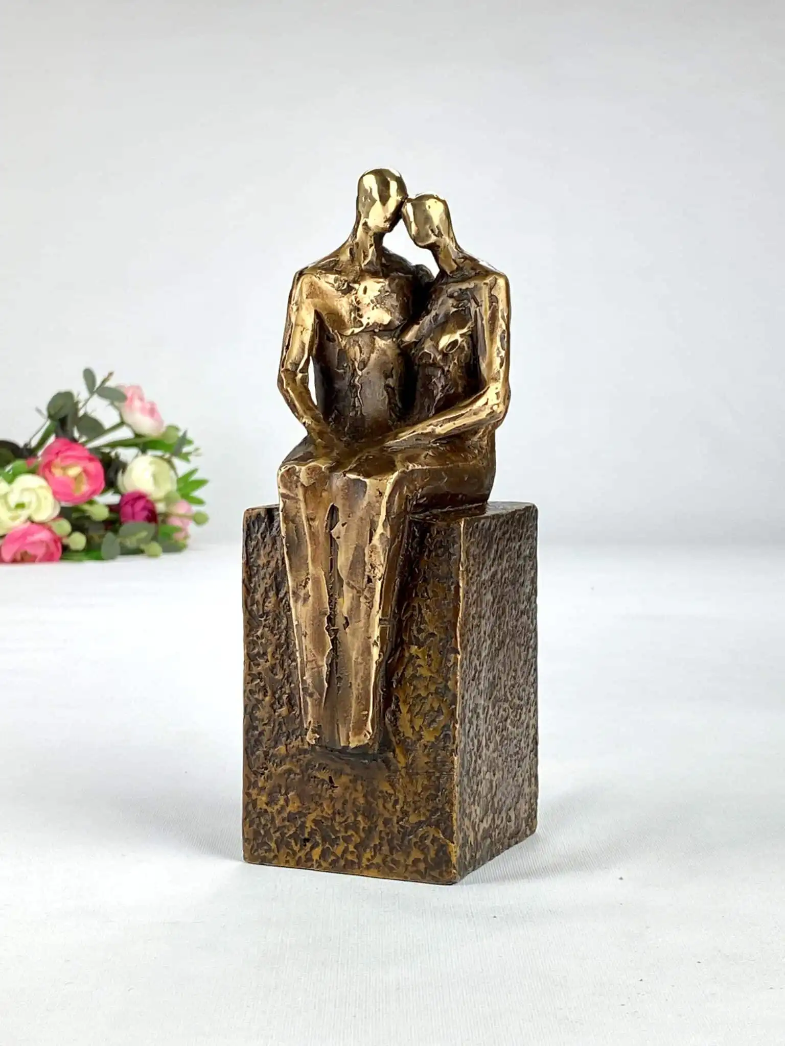 Lykke, kærlighed og sammenhold bronzeskulptur (bryllupsgave)