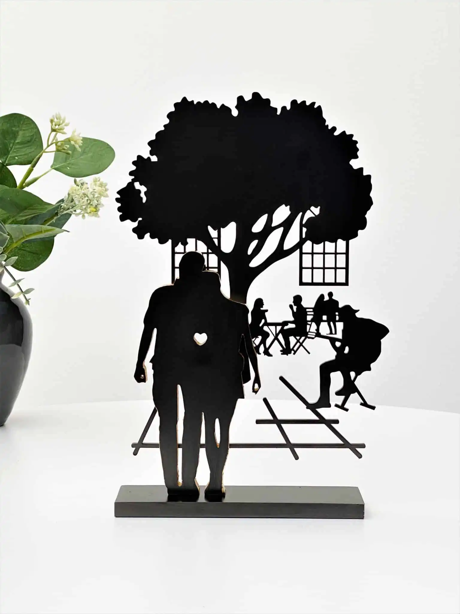 Walk in the Park skulptur med par (kærlighed)